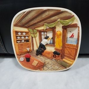 3d vintage pottery decorative plate